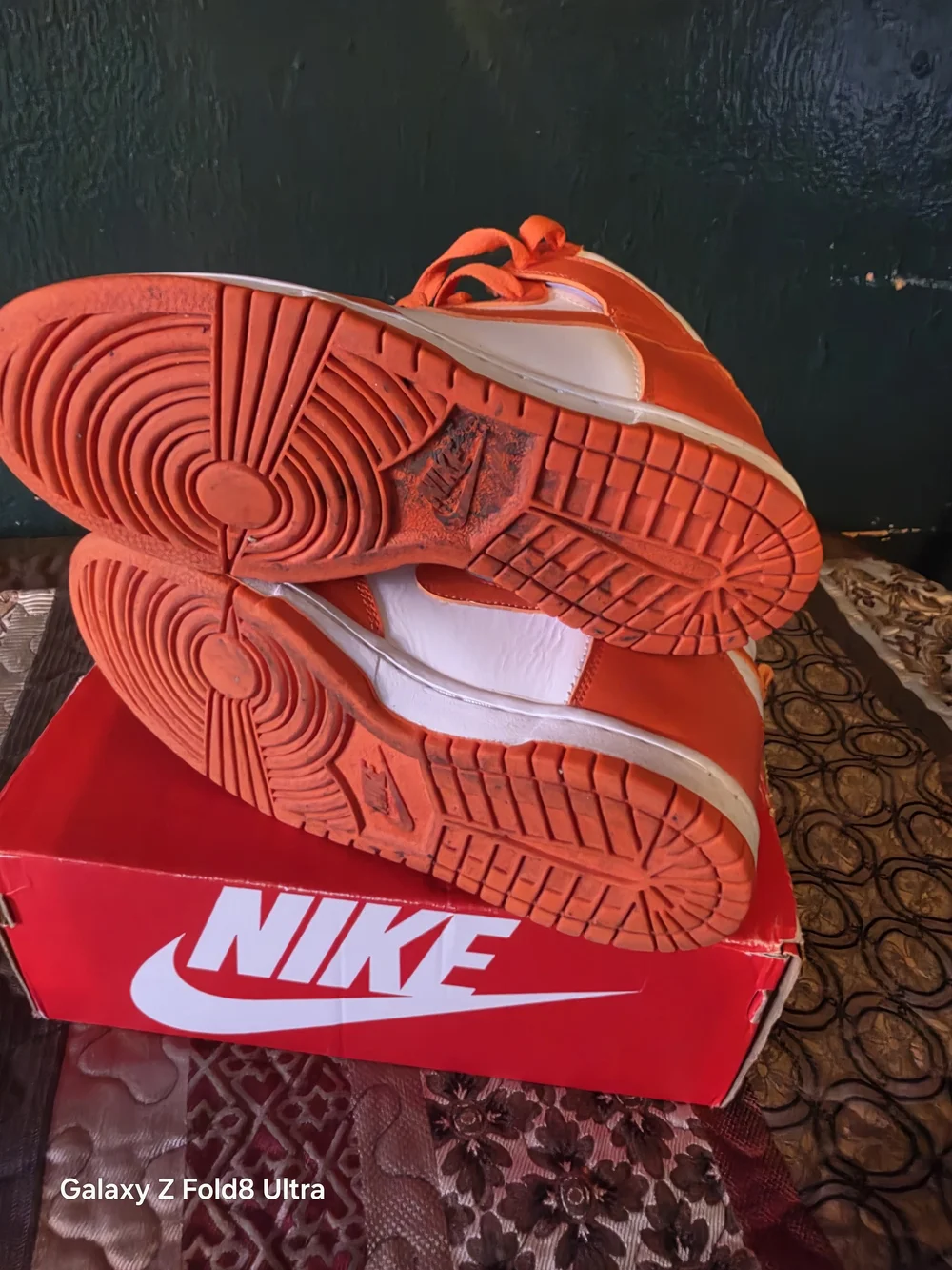 Nike Women’s Orange and White Low-Top Sneakers